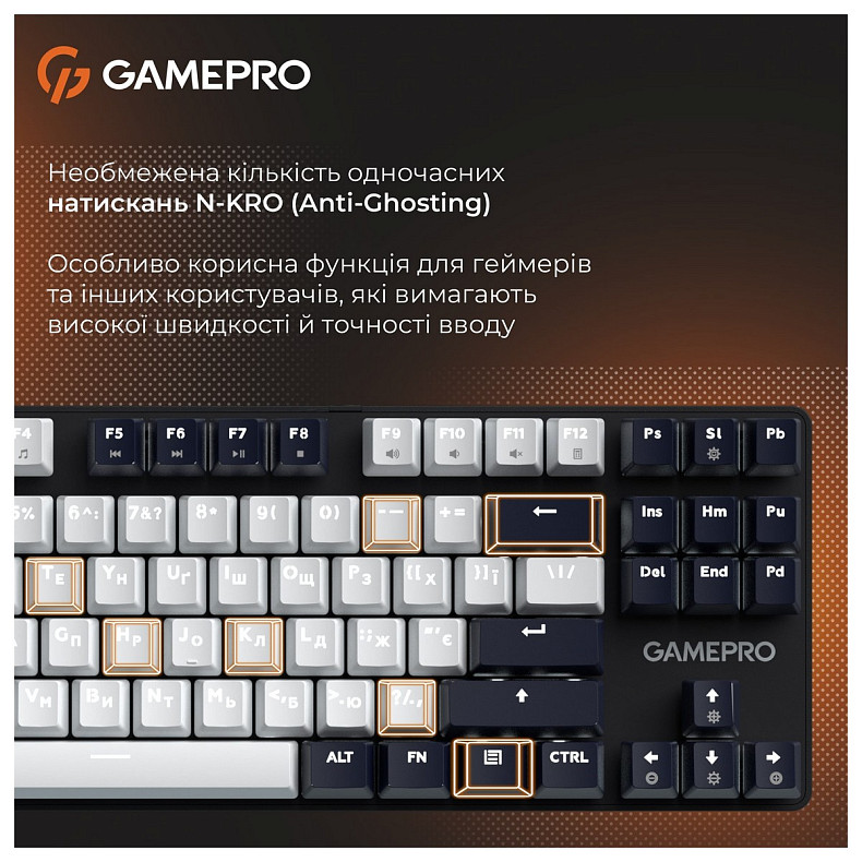 Клавіатура GamePro Genesis Metallic MK110B Outemu Red Swithes USB Black