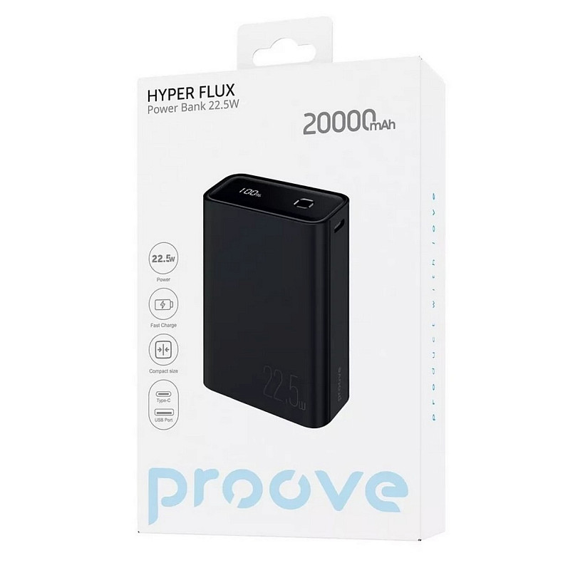 Универсальная мобильная батарея Proove Hyper Flux 22.5W 20000mAh Black (PBH220120001)
