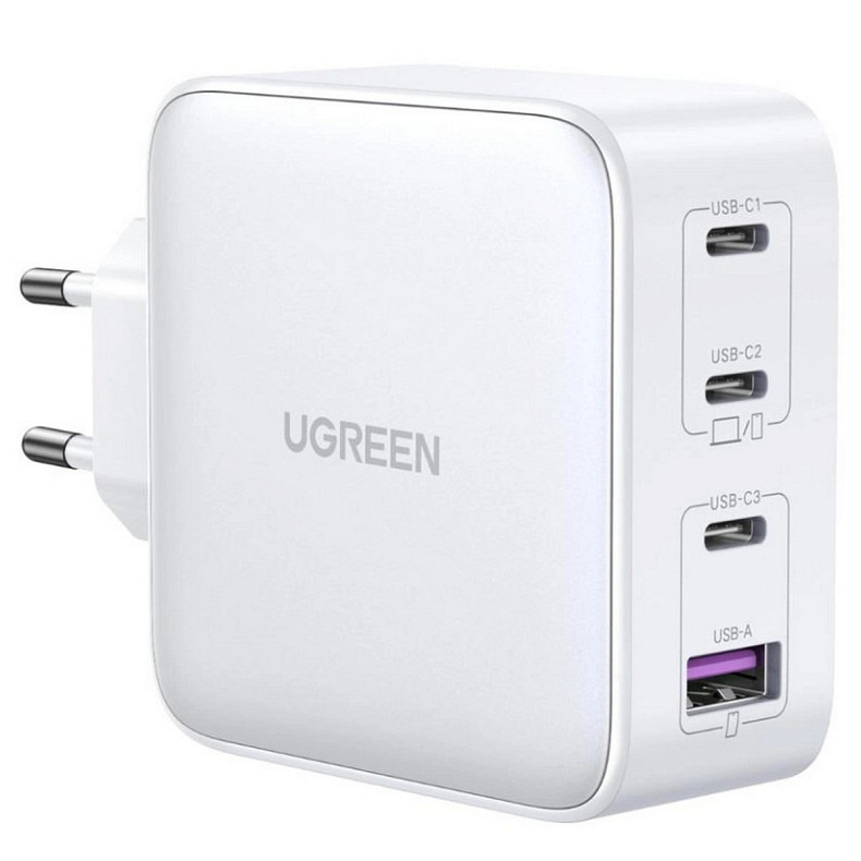 Зарядний пристрій Ugreen 4xUSB 100W (3хUSB-C+USB-A) Gan white CD226