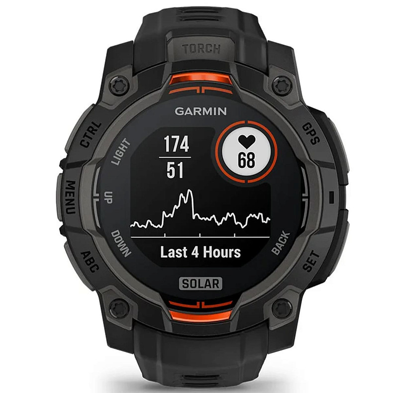 Спортивний годинник GARMIN Instinct 3 45mm Solar Black with Black Silicone