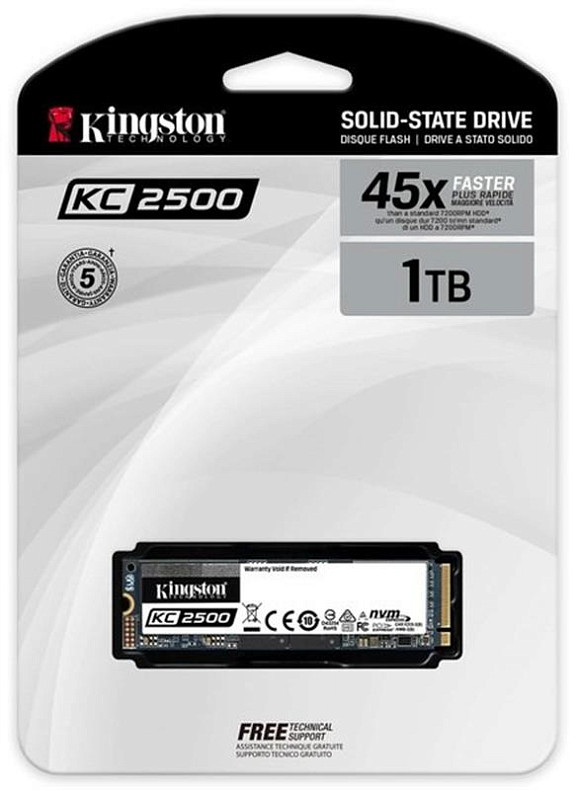 SSD диск Kingston KC2500 1TB M.2 NVMe 2280 PCIe Gen3.0 x4 3D TLC (SKC2500M8/1000G)