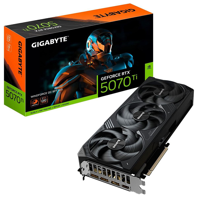 Видеокарта Gigabyte GeForce RTX 5070 Ti WINDFORCE OC SFF 16G (GV-N507TWF3OC-16GD)
