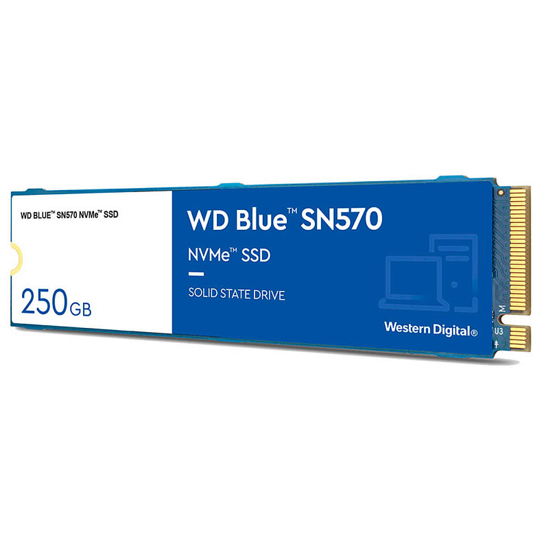 SSD диск WD 250GB Blue SN570 M.2 2280 PCIe 3.0 x4 3D TLC (WDS250G3B0C)