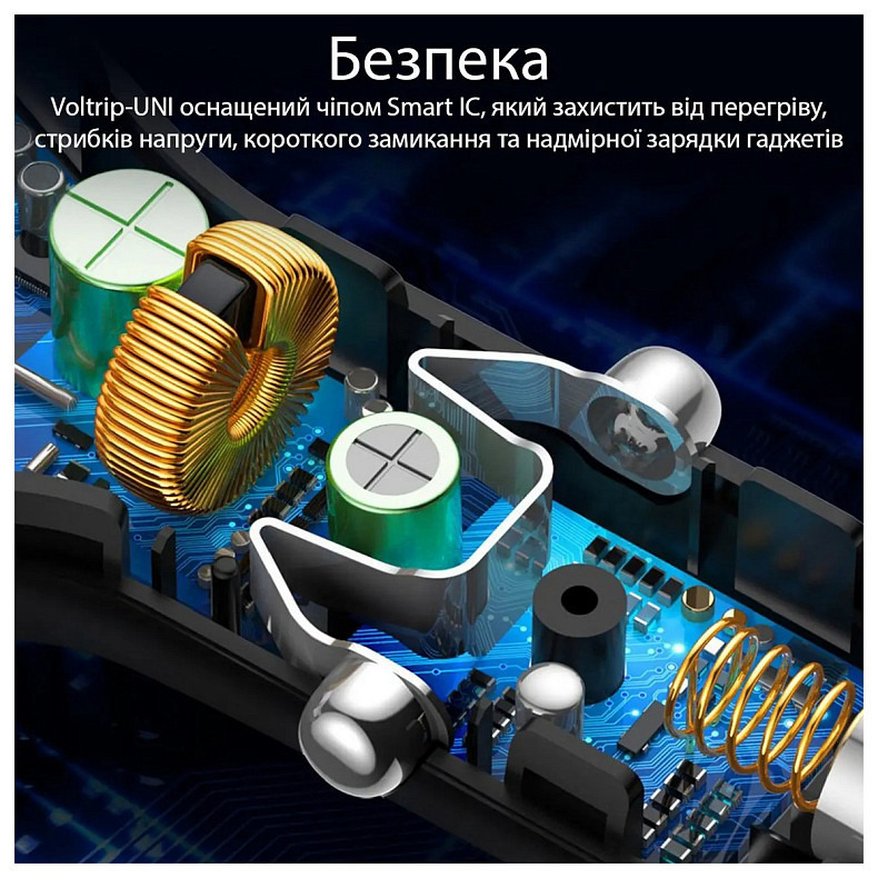 Автомобильное зарядное устройство Promate Voltrip-UNI Black