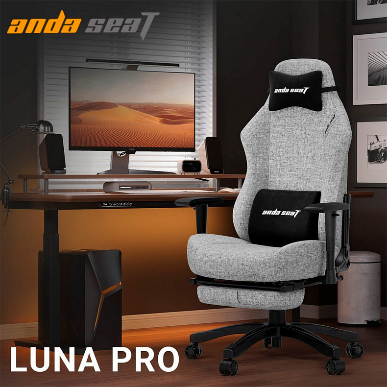 Крісло для геймерів Anda Seat Luna Pro Gray Fabric Size L (AD18T-44-G-F)