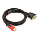 Кабель HDMI M-DVI 24M, 3.0 м, оплетка