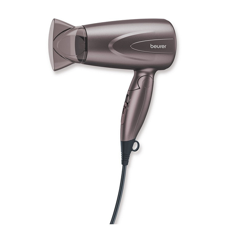 Фен дорожный Beurer, 1300Вт, 2 режима, 2 скорости, серый
