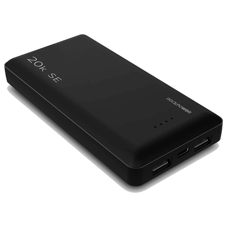 Універсальна мобільна батарея RealPower PB-20k SE Powerbank 20000mAh Black (PB-20k)