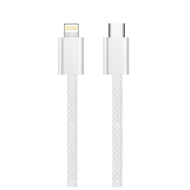 Кабель ColorWay USB Type-C - Lightning (M/M), (braided cotton) (PD Fast Charging 27W), 2 м, Gray (CW