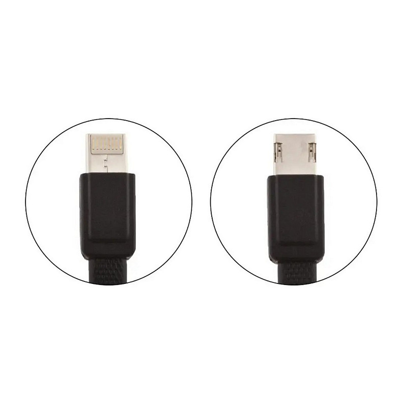 Кабель WK WDC-009 M&S Lightning/microUSB, 1м Black (2000700004696)