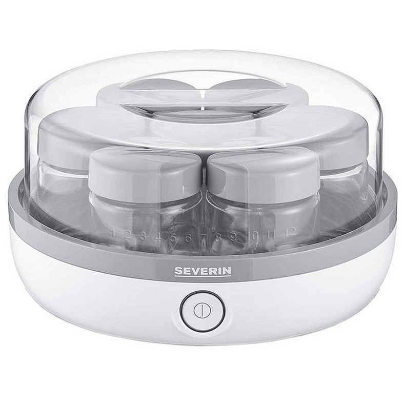 Йогуртниця Severin 13Вт, пластик, біло-сірий