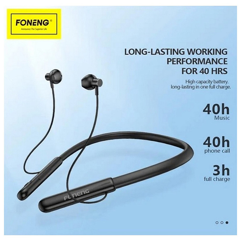 Bluetooth-гарнітура Foneng BL37 Digital Display Neckband Bluetooth Earphone (BL37-BE-DDN)