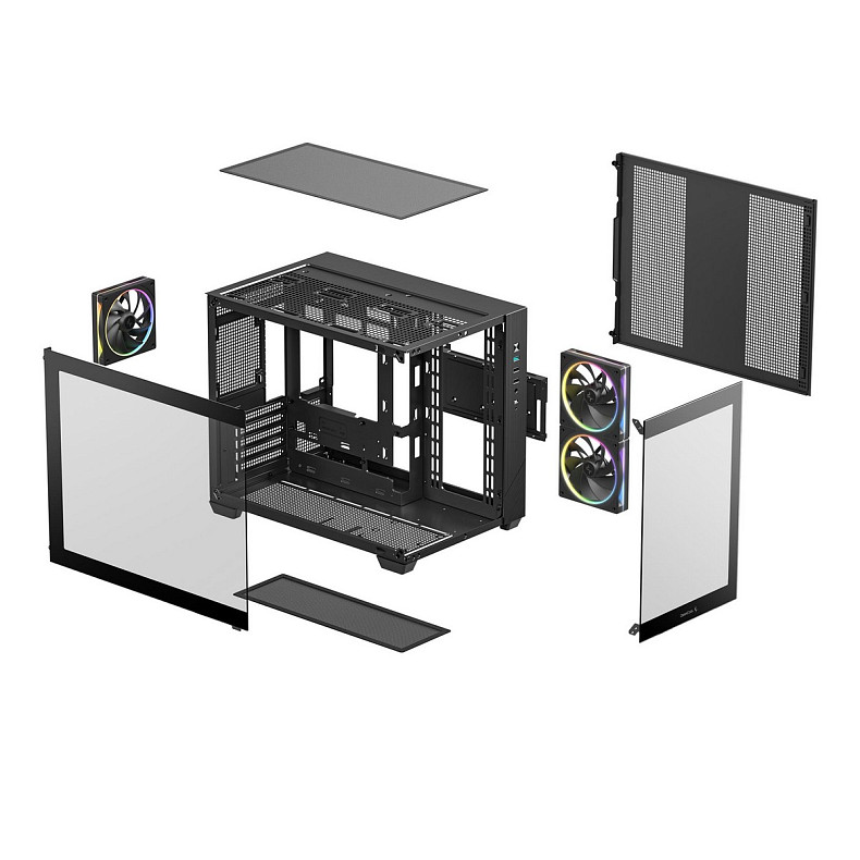 Корпус DeepCool CG330 3F Black (R-CG330-BKNGM3-G) без БП