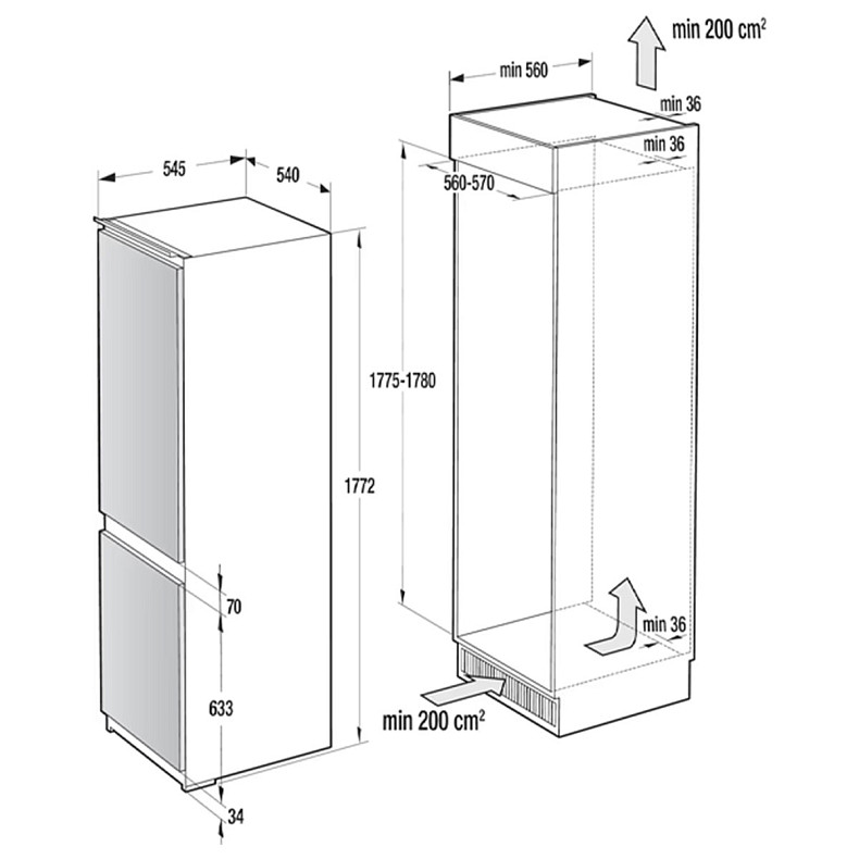 Холодильник вбудований GORENJE NRKI 418 EE1