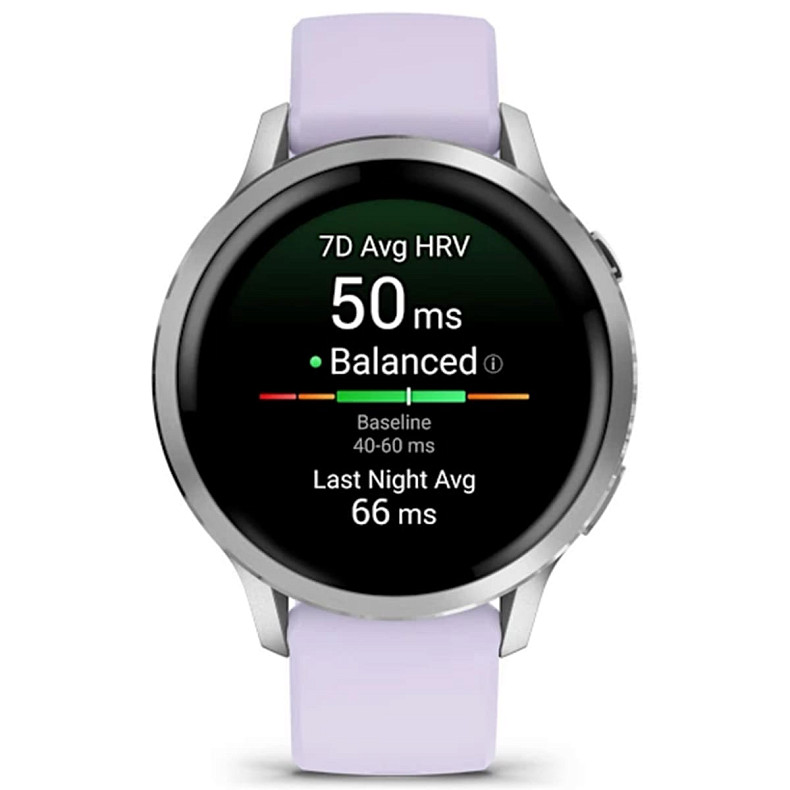 Смарт-годинник GARMIN Venu 4 41 mm Silver with Periwinkle Silicone Band (010-03013-01)