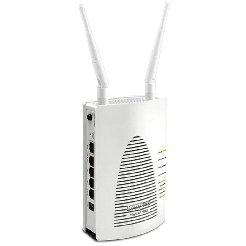 Точка доступу DrayTek Vigor AP 903, FAT AP, PoE, 5 LAN GbE, 1 USB 2.0, WiFi Dual Band 802.11n 400Mb