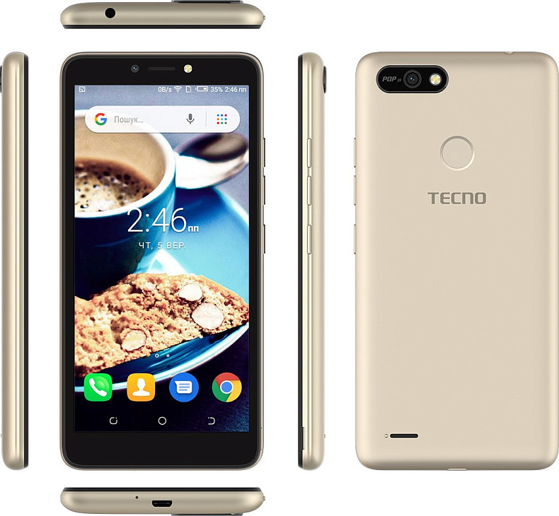 Смартфон TECNO POP 2F 1/16GB Dual SIM Champagne Gold (4895180746666)