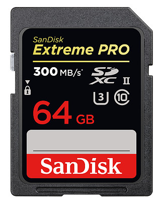 Карта пам'яті SanDisk 64GB SDXC C10 UHS-II R300/W260MB/s 4K Extreme Pro