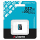 Карта пам'яті Kingston microSD 512GB C10 UHS-I U3 A2 V30 R200/W160MB/s (SDCG4/512GBSP)