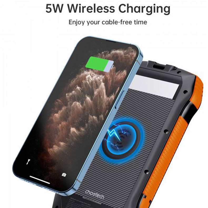 Портативний зарядний пристрій Choetech 20000mAh PD20W+QC18W Black-Orange (B657-OR)