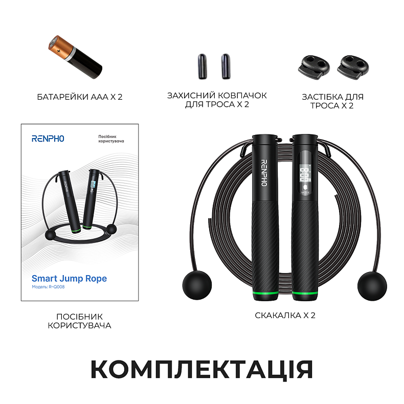 Умная скакалка RENPHO Jump Black