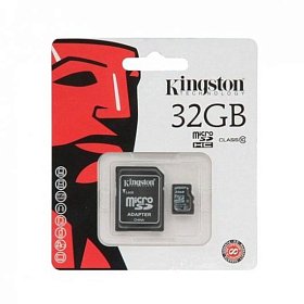 Карта памяти Kingston 32GB microSDHC Class 10 UHS-I + adapter (SDC10/32GB)