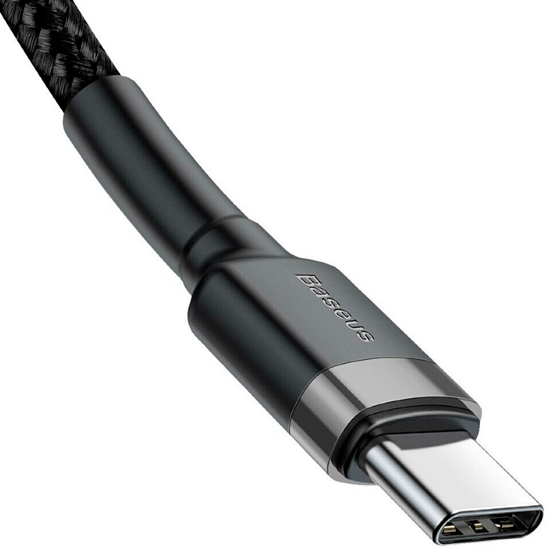 Кабель USB Type-C Baseus Cafule PD2.0 60W flash charging USB cable 20V 3A 2M Gray Black (CATKLF-HG1)