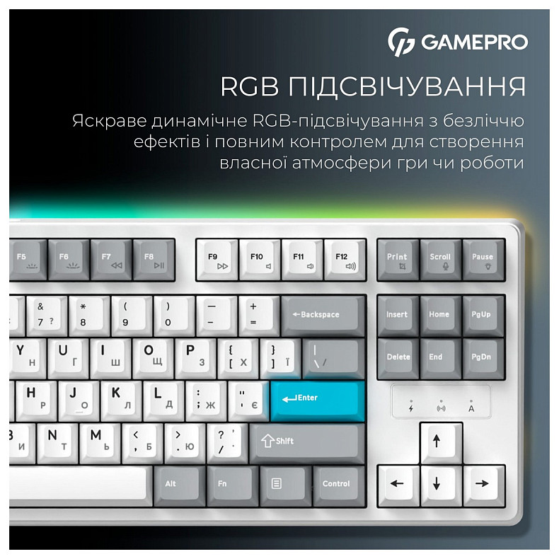Клавиатура GamePro Asgard Ragnar Keychron Super Red Switch White (MK285WH)