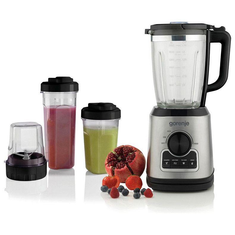 Блендер Gorenje стаціонарний 1400Вт, чаша-1750мл, додаткові ємкості, кавомолка, кришення льоду, приг