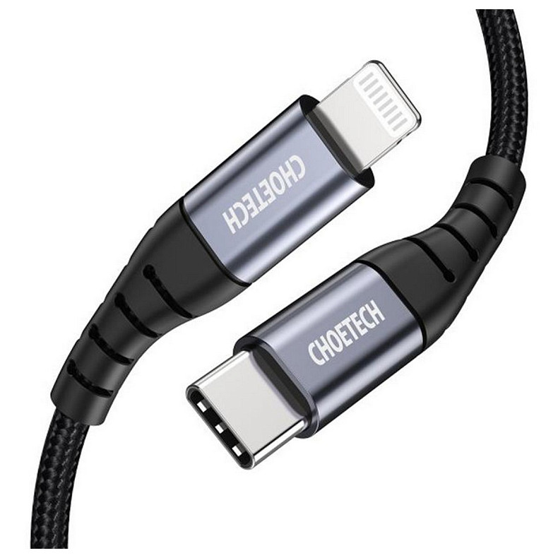 Кабель Choetech USB-C - Lightning, 1.2м (IP0039-BK)