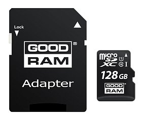 Карта памяти MicroSDXC 128GB UHS-I Class 10 Goodram + SD-adapter (M1AA-1280R12)