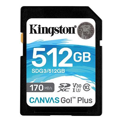 Карта пам'яті SDXC 512GB UHS-I/U3 Class 10 Kingston Canvas Go! Plus R170/W90MB/s (SDG3/512GB)