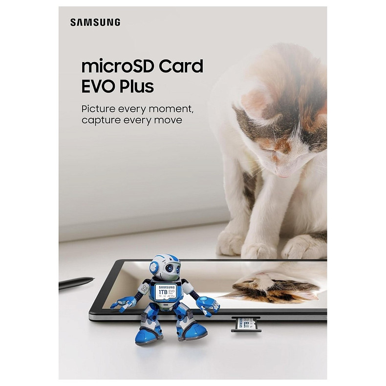 Карта памяти MicroSDXC 128GB UHS-I/U3 Class 10 Samsung Evo Plus R160MB/s + SD-адаптер (MB-MC128SA/EU