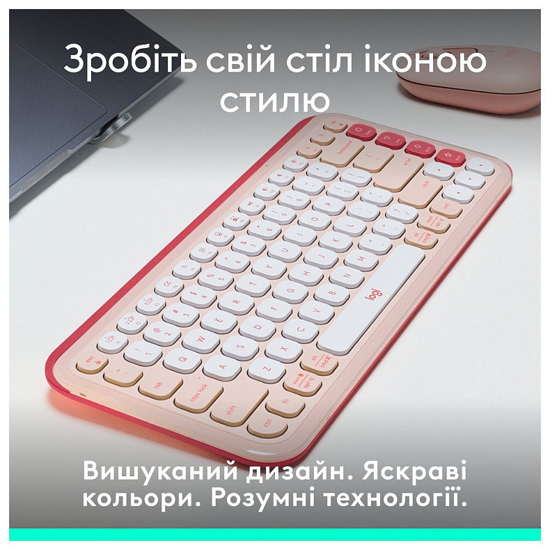 Клавиатура Logitech Pop Icon Keys Rose (920-013073)