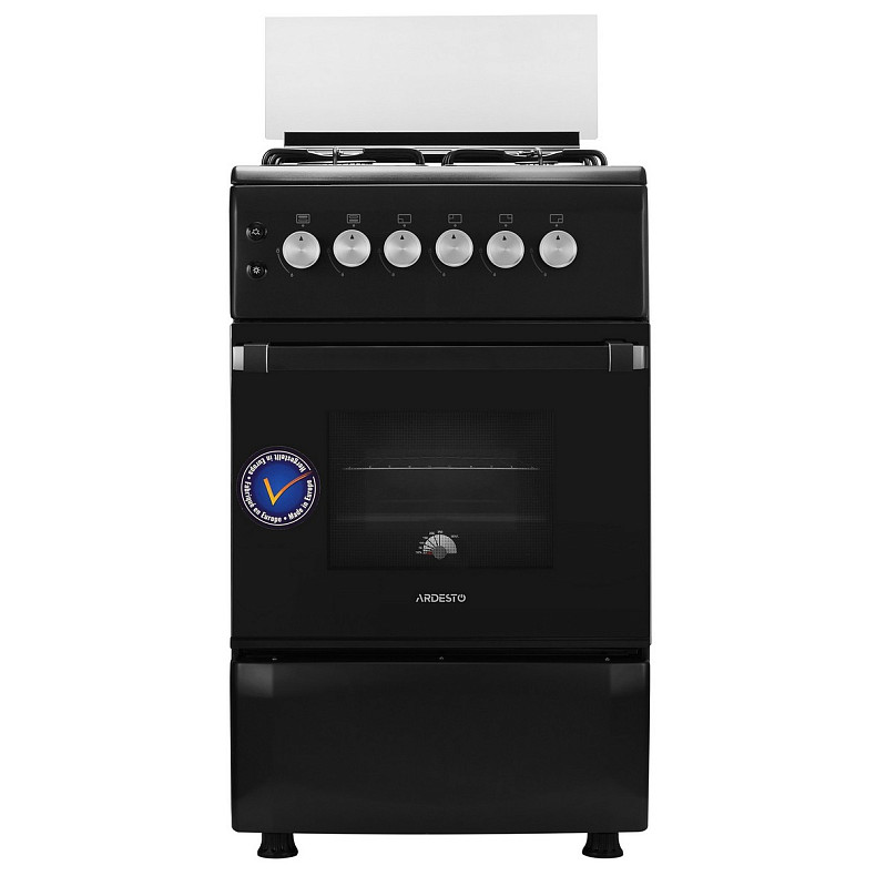 Плита Ardesto газова, 50л, 50x60см, скляна кришка, електропідпал, підсвічування, термометр, каво ада