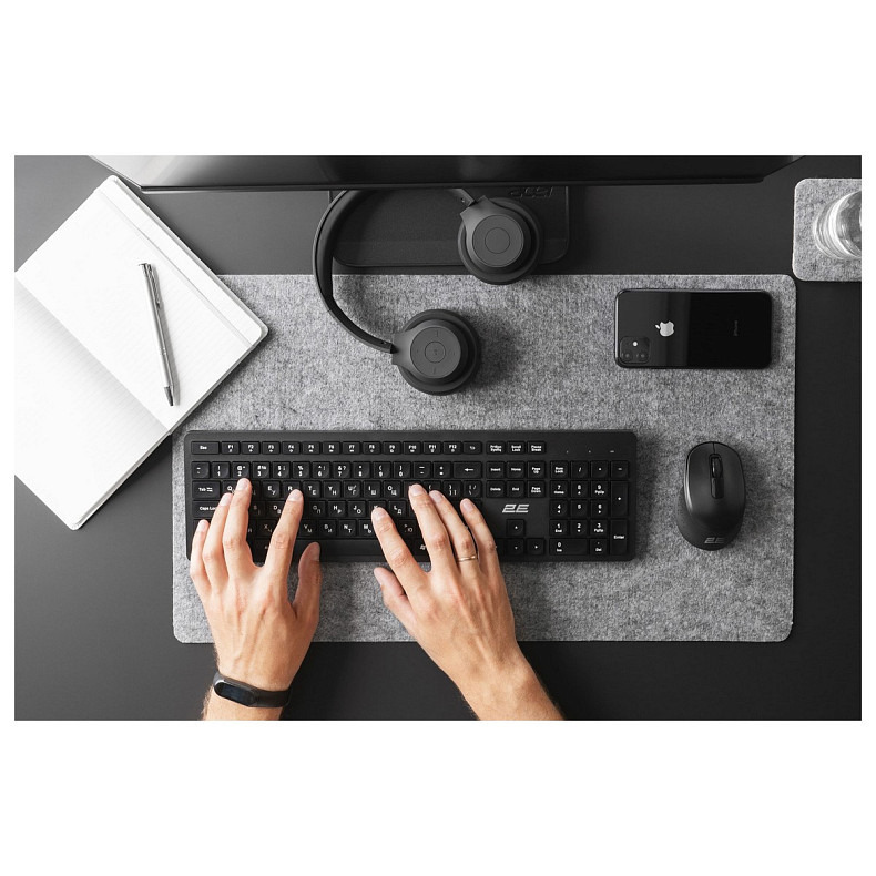 Клавиатура 2E KS260 WL EN/UKR Black