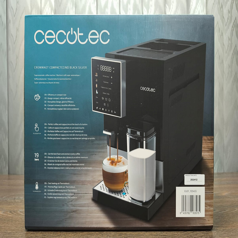 Кофемашина CECOTEC Cremmaet Compactccino Black/Silver - Уценка
