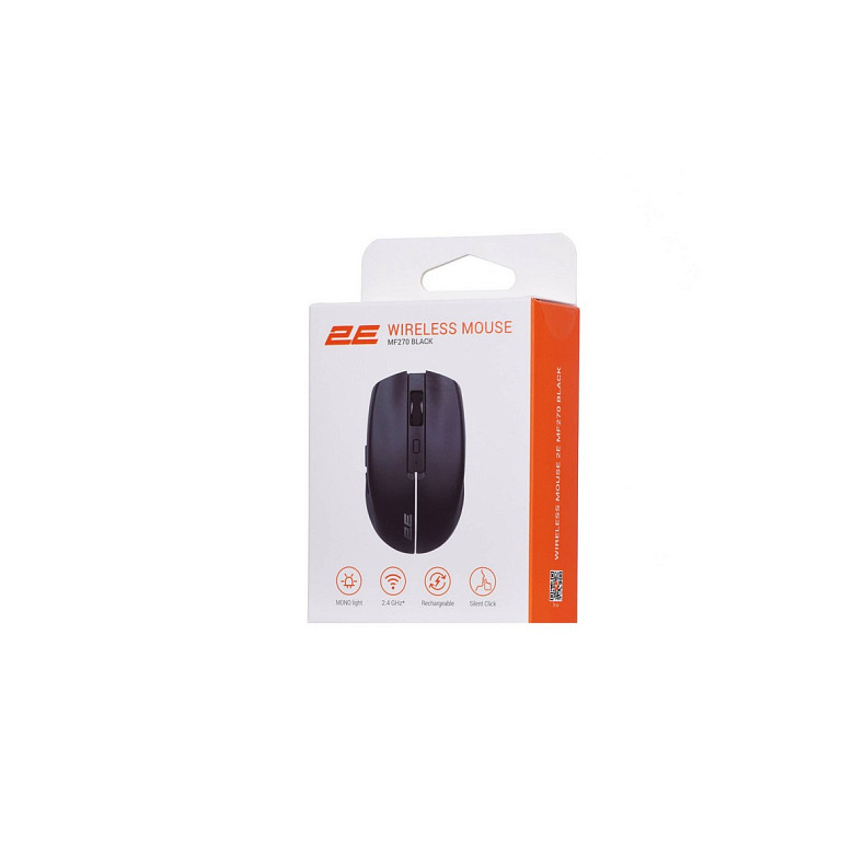 Мишка 2E MF270 Silent Rechargeable WL Black (2E-MF270WBK)