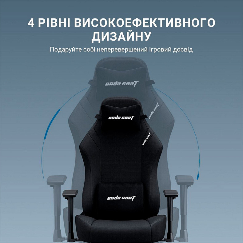Крісло для геймерів Anda Seat Luna Pro Black Fabric Size L (AD18T-44-B-F)