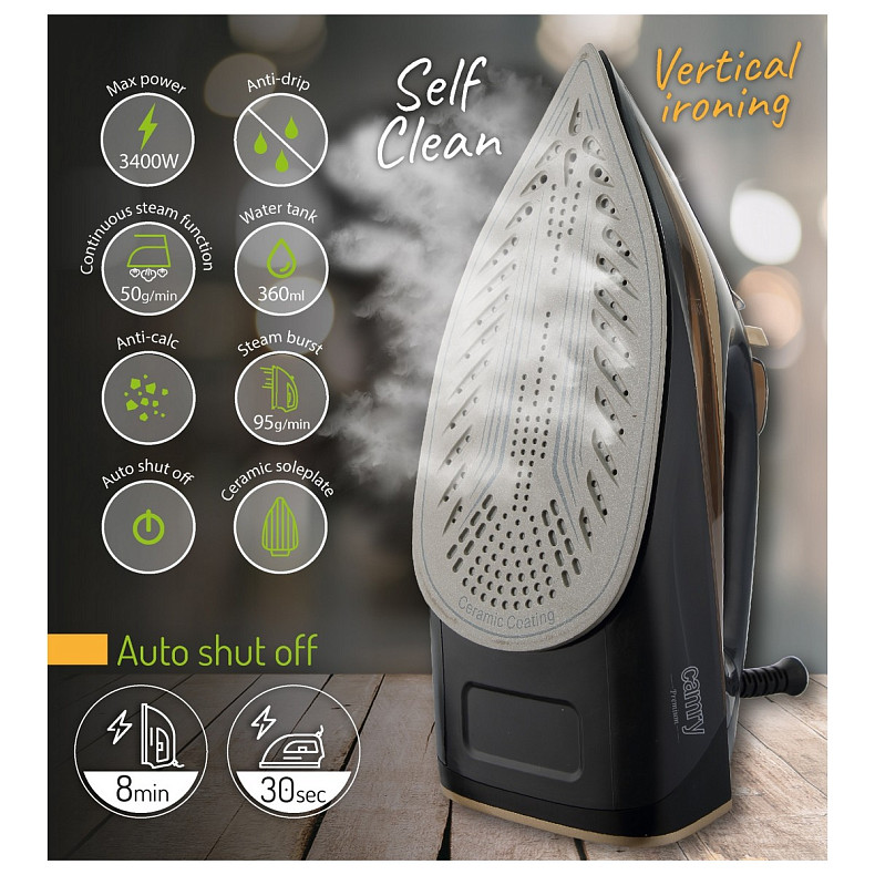 Утюг Camry CR 5036 black-gold