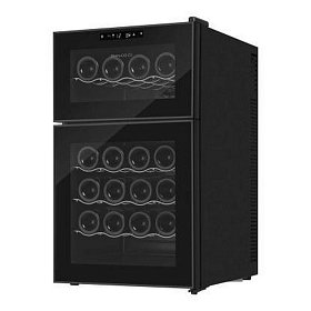Холодильник Philco для вина,74х43х52, холод.отд.-70л, зон - 2, бут-24, диспл, подсветка, черный
