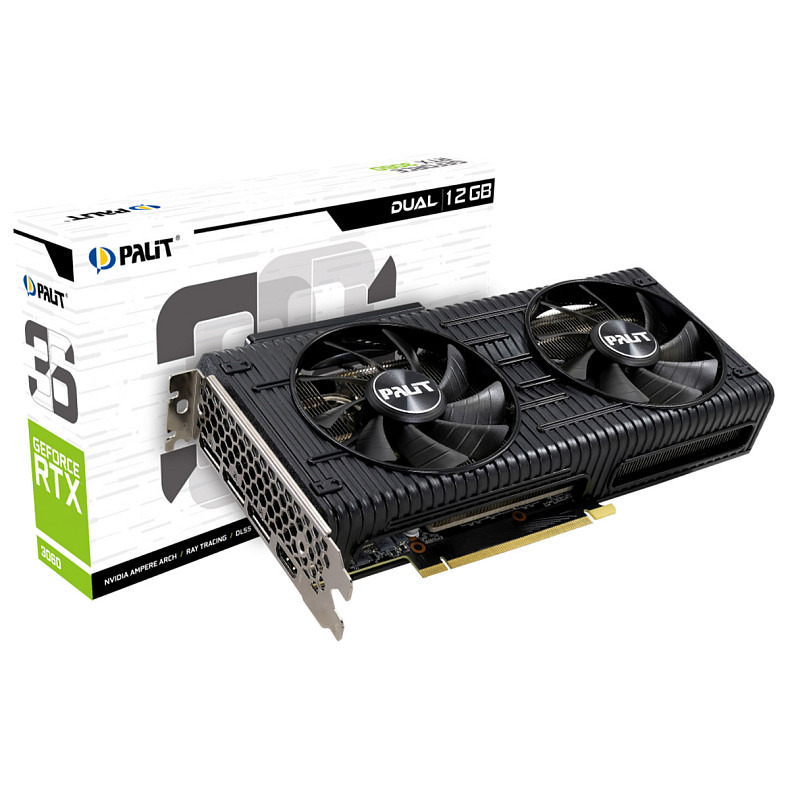 Відеокарта Palit GeForce RTX 3060 Dual 12GB GDDR6 (NE63060019K9-190AD)