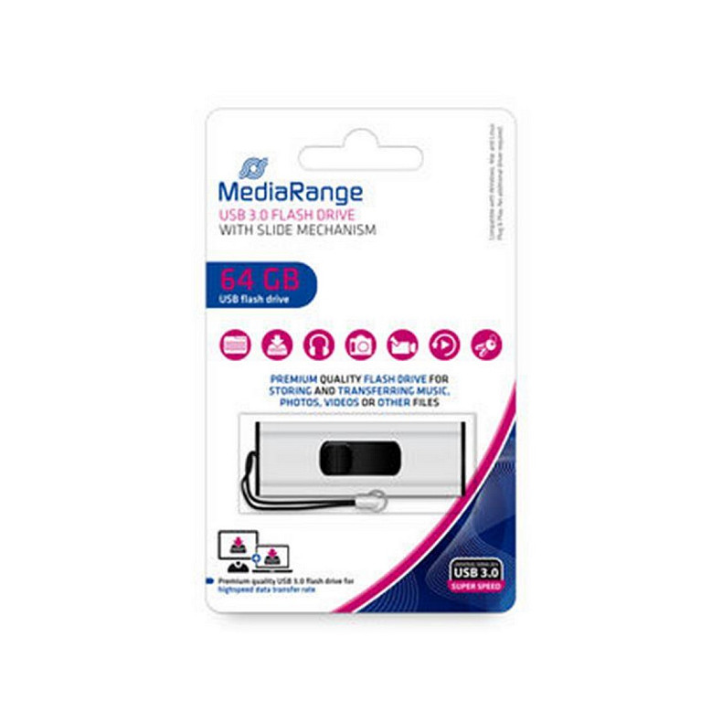 Флеш-накопичувач MediaRange Black/Silver (MR917) USB3.0 64GB Type-C