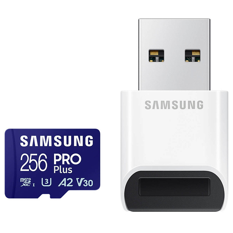 Карта пам'яті SAMSUNG MICRO SDXC PRO+ 256GB W/READER MB-MD256SB/WW