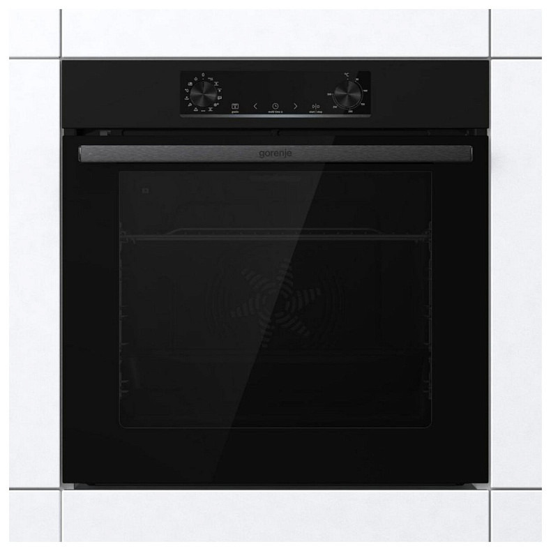 Духова шафа Gorenje електрична, 77л, A+, пара, дисплей, IconLed, піроліз, чорний