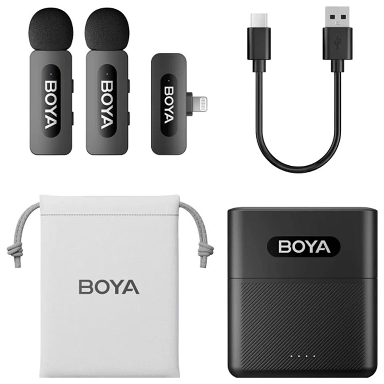 Бездротовий петличний мікрофон BOYA BY-V3 Lightning Black