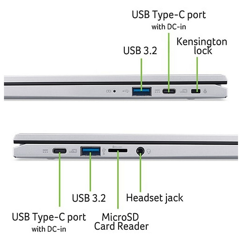 Ноутбук Acer Chromebook CB314-4H 14" FHD IPS, Intel i3-N305, 8GB, F512GB, UMA, ChromeOS, серебристый