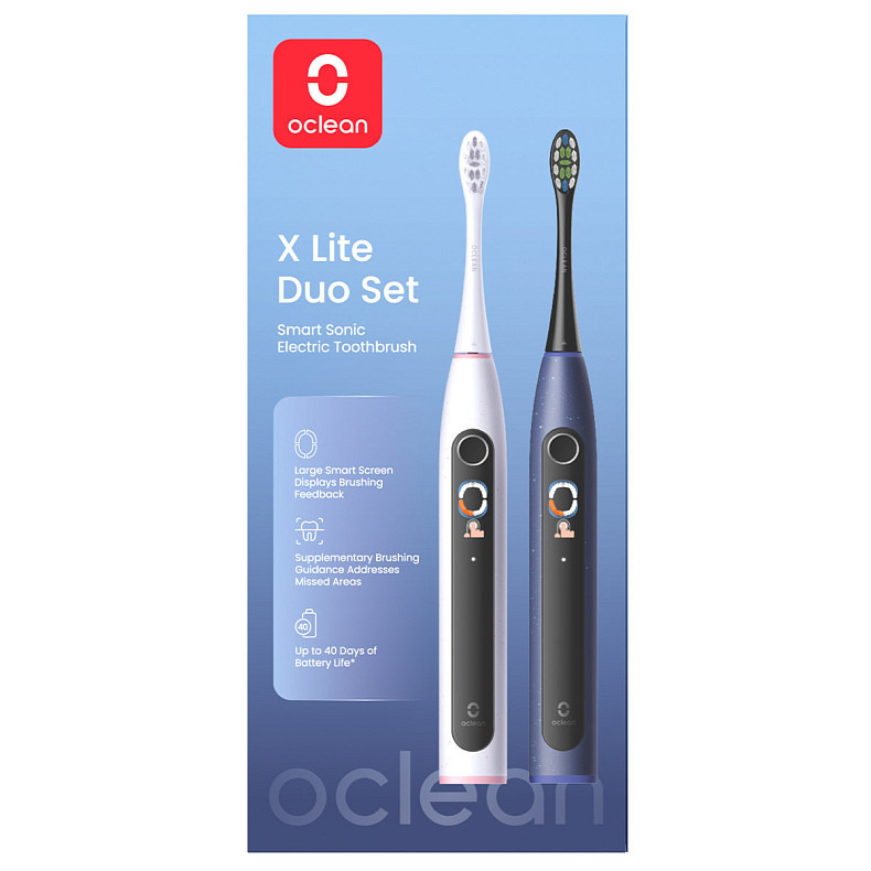 Электрическая зубная щетка Oclean X Lite Duo Set Blue + Grey