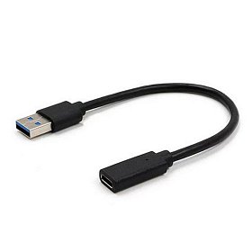 Адаптер Cablexpert (A-USB3-AMCF-01) USB3.0 - USBType-C, 0.1 м, чорний
