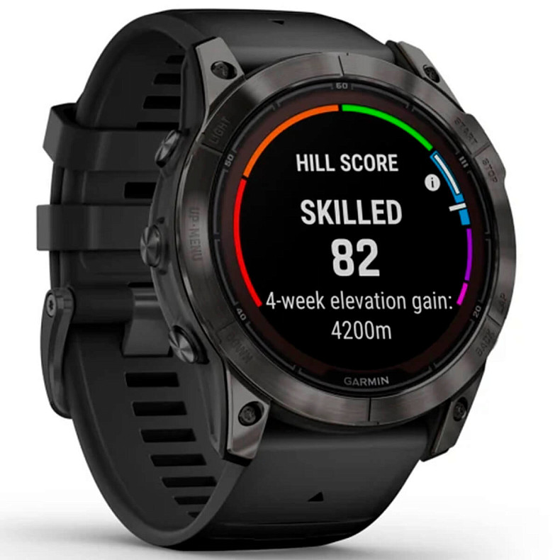 Спортивний годинник GARMIN Fenix 7X Pro Sapphire Solar Carbon Gray DLC Titanium with Black Band